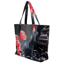 Chocolate Dark Zip Up Canvas Bag by artworkshop