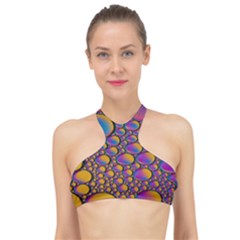 Bubble color High Neck Bikini Top