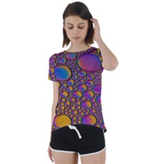 Bubble color Short Sleeve Open Back Tee