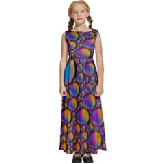 Bubble color Kids  Satin Sleeveless Maxi Dress