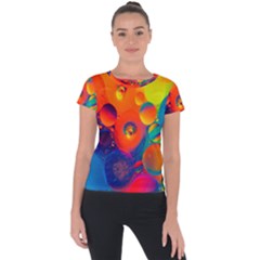 Colorfull Pattern Short Sleeve Sports Top  by artworkshop