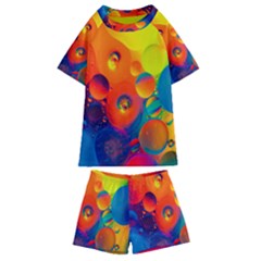 Colorfull Pattern Kids  Swim Tee And Shorts Set by artworkshop