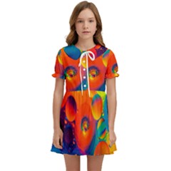 Colorfull Pattern Kids  Sweet Collar Dress