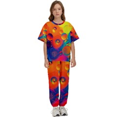 Colorfull Pattern Kids  Tee And Pants Sports Set