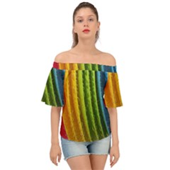  Colorful Illustrations Off Shoulder Short Sleeve Top by artworkshop