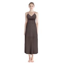 Mahogany Muse Button Up Chiffon Maxi Dress by HWDesign