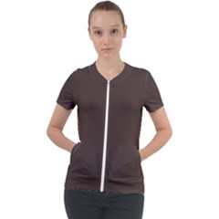 Mahogany Muse Short Sleeve Zip Up Jacket by HWDesign