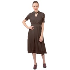 Mahogany Muse Keyhole Neckline Chiffon Dress by HWDesign