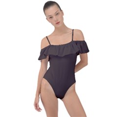 Mahogany Muse Frill Detail One Piece Swimsuit by HWDesign