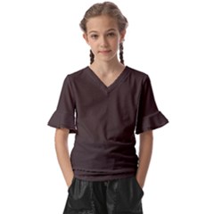 Mahogany Muse Kids  V-neck Horn Sleeve Blouse by HWDesign