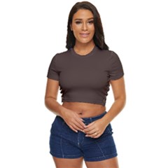 Mahogany Muse Side Button Cropped Tee