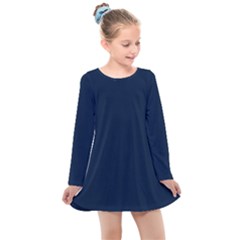 Sapphire Elegance Kids  Long Sleeve Dress by HWDesign