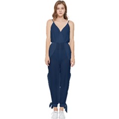 Sapphire Elegance Sleeveless Tie Ankle Chiffon Jumpsuit by HWDesign