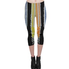 Pencil colorfull pattern Capri Leggings 