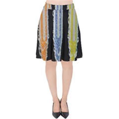 Pencil Colorfull Pattern Velvet High Waist Skirt by artworkshop