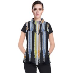 Pencil Colorfull Pattern Women s Puffer Vest by artworkshop