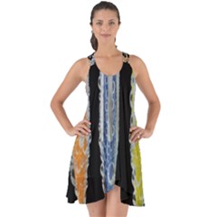 Pencil Colorfull Pattern Show Some Back Chiffon Dress by artworkshop