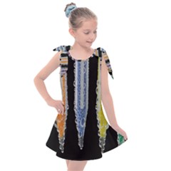 Pencil Colorfull Pattern Kids  Tie Up Tunic Dress by artworkshop