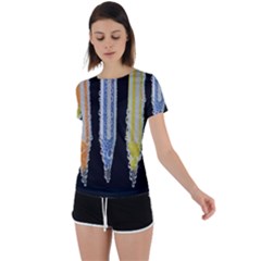 Pencil Colorfull Pattern Back Circle Cutout Sports Tee by artworkshop
