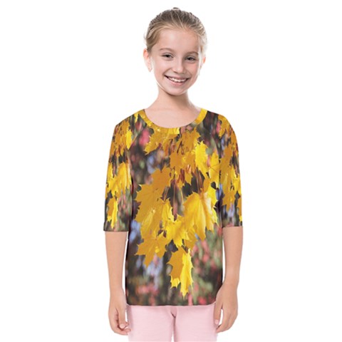 Amazing Arrowtown Autumn Leaves Kids  Quarter Sleeve Raglan Tee by artworkshop