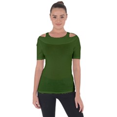 Forest Obsidian Shoulder Cut Out Short Sleeve Top by HWDesign