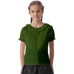 Forest Obsidian Kids  Frill Chiffon Blouse by HWDesign