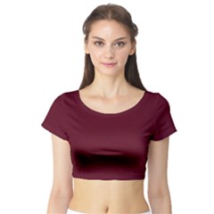 Burgundy Scarlet Short Sleeve Crop Top by BohoMe