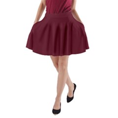 Burgundy Scarlet A-line Pocket Skirt by BohoMe