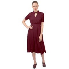 Burgundy Scarlet Keyhole Neckline Chiffon Dress by BohoMe