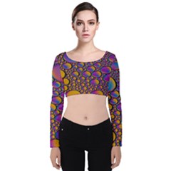 Bubble Color Velvet Long Sleeve Crop Top by artworkshop