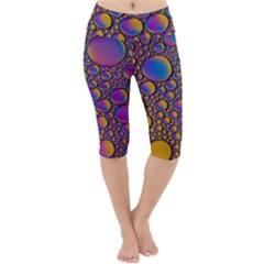 Bubble Color Lightweight Velour Cropped Yoga Leggings by artworkshop