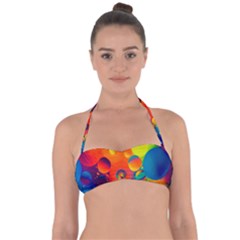 Colorfull Pattern Halter Bandeau Bikini Top