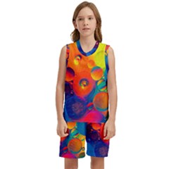 Colorfull Pattern Kids  Basketball Mesh Set