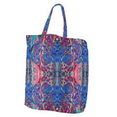 Cobalt Arabesque Giant Grocery Tote by kaleidomarblingart