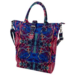 Cobalt Arabesque Buckle Top Tote Bag by kaleidomarblingart