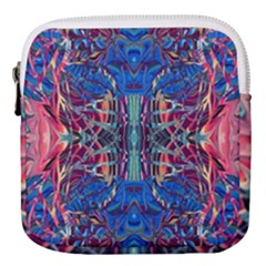 Cobalt Arabesque Mini Square Pouch by kaleidomarblingart