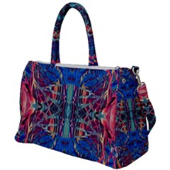 Cobalt Arabesque Duffel Travel Bag by kaleidomarblingart