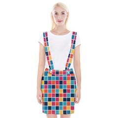 Square Plaid Checkered Pattern Braces Suspender Skirt by Ravend