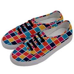 Square Plaid Checkered Pattern Men s Classic Low Top Sneakers