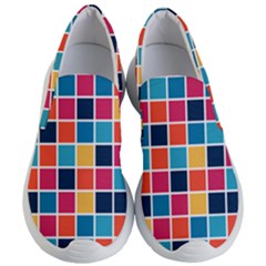 Square Plaid Checkered Pattern Women s Lightweight Slip Ons by Ravend