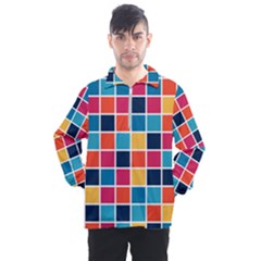 Square Plaid Checkered Pattern Men s Half Zip Pullover