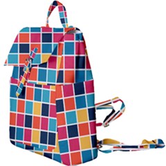 Square Plaid Checkered Pattern Buckle Everyday Backpack by Ravend