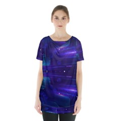 Abstract Colorful Pattern Design Skirt Hem Sports Top