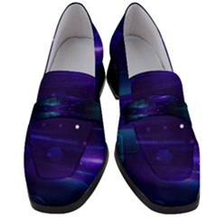 Abstract Colorful Pattern Design Women s Chunky Heel Loafers