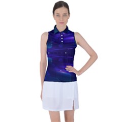 Abstract Colorful Pattern Design Women s Sleeveless Polo Tee