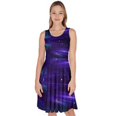Abstract Colorful Pattern Design Knee Length Skater Dress With Pockets