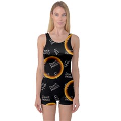 Abstract Pattern Background One Piece Boyleg Swimsuit