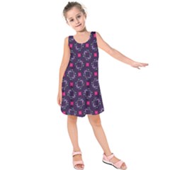 Geometric Pattern Retro Style Kids  Sleeveless Dress