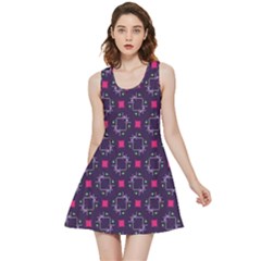 Geometric Pattern Retro Style Inside Out Reversible Sleeveless Dress