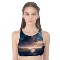 Space Planet Universe Galaxy Moon Tank Bikini Top by Ravend